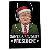 Santa's favoriete President Funny Trump Christmas Medium Cadeauzakje (Voorkant)
