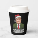 Santa's favoriete President Funny Trump Christmas Papieren Bekers<br><div class="desc">Santa's favoriete President Funny Trump Christmas</div>