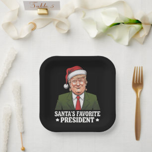 Santa's favoriete President Funny Trump Christmas Papieren Bordje