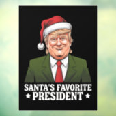 Santa's favoriete President Funny Trump Christmas Raamsticker (Vel 3)