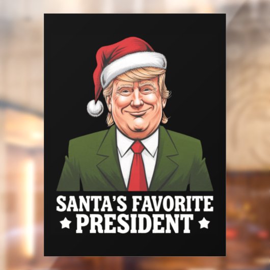 Santa's favoriete President Funny Trump Christmas Raamsticker (Vel 2)