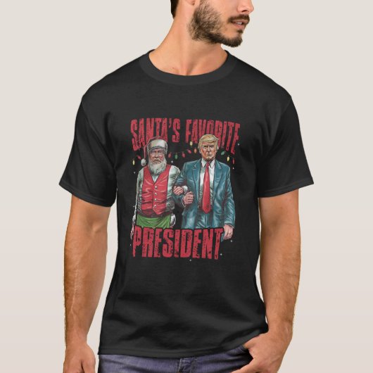 Santa's Favoriete President Funny Trump Christmas  T-shirt (Voorkant)
