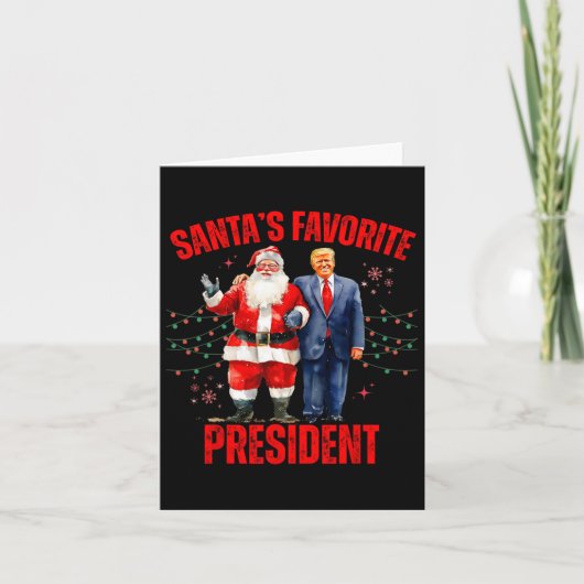 Santa's Favoriete President Kerst Schattige Trump  Kaart (Voorkant)