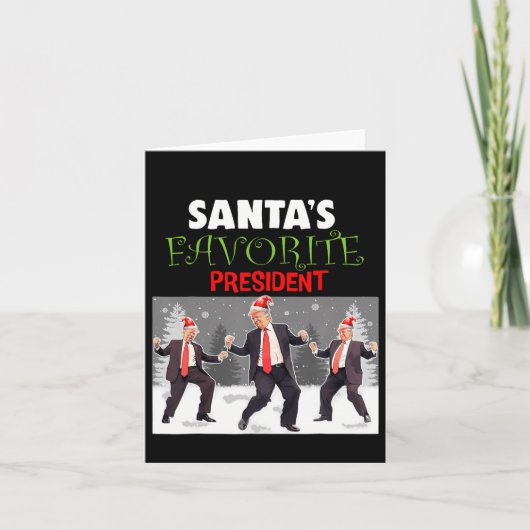 Santa's Favoriete President Santa Trump Dance Funn Kaart (Voorkant)