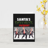 Santa's Favoriete President Santa Trump Dance Funn Kaart (Gele Bloem)