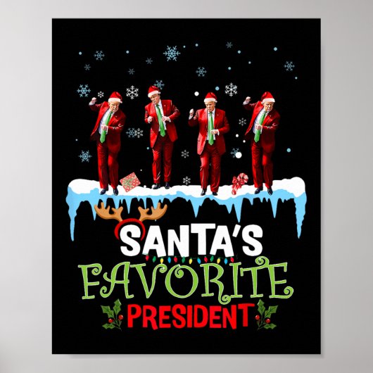 Santa's Favoriete President Santa Trump Dance Funn Poster (Voorkant)