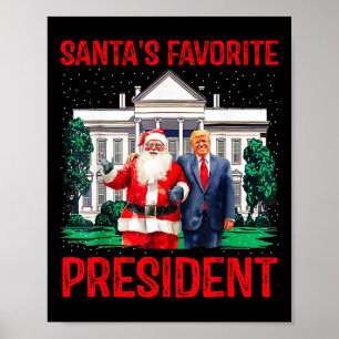 Santa's Favoriete President Santa Trump Dance Funn Poster