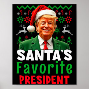 Santas Favoriete President Santa Trump Xmas Kerstm Poster