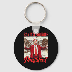 Santa's Favoriete President Trump 2024 Christmas F Sleutelhanger
