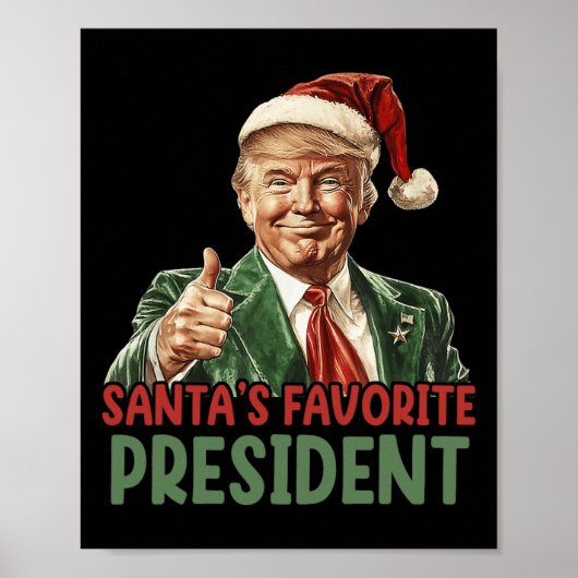 Santa's Favoriete President Trump Christmas 2024 Poster (Voorkant)