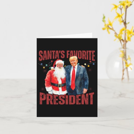 Santa's Favoriete President Trump Christmas Santa  Kaart (Gele Bloem)