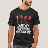 Santa's Favoriete President Trump Dance Santa Hat T-shirt (Voorkant)