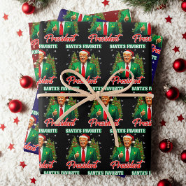 Santa's Favoriete President | Trump Kerstcadeau Inpakpapier Vel