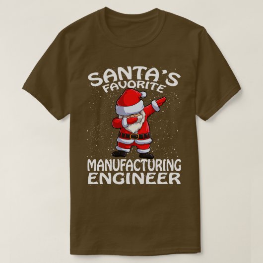 Santas Favoriete productie-ingenieur Kerstmis T-shirt (Design voorkant)