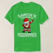 Santas Favoriete Programmeur Kerstmis T-shirt (Design voorkant)