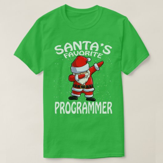 Santas Favoriete Programmeur Kerstmis T-shirt (Design voorkant)