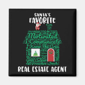 Santas Favoriete Real Estate Agent Kerstmis Magneet (Voorkant)