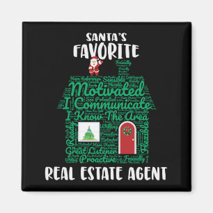 Santas Favoriete Real Estate Agent Kerstmis Magneet