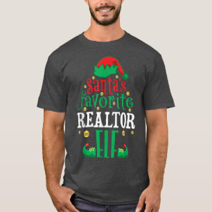 Santas favoriete redacteur Elf Real Estate Kerstmi T-shirt