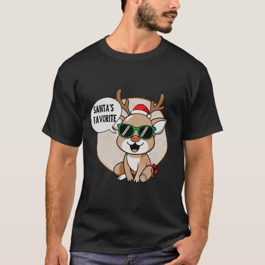 Santa's Favoriete" Rendieren Karakter T-shirt (Voorkant)