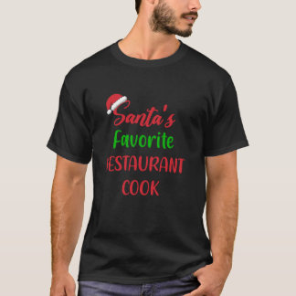 Santas Favoriete Restaurant Kook Grappige Kerstkaa T-shirt