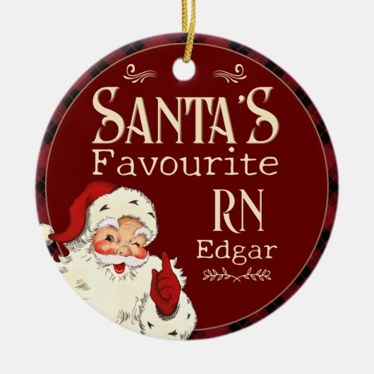 Santas Favoriete RN Keramisch Ornament (Voorkant)