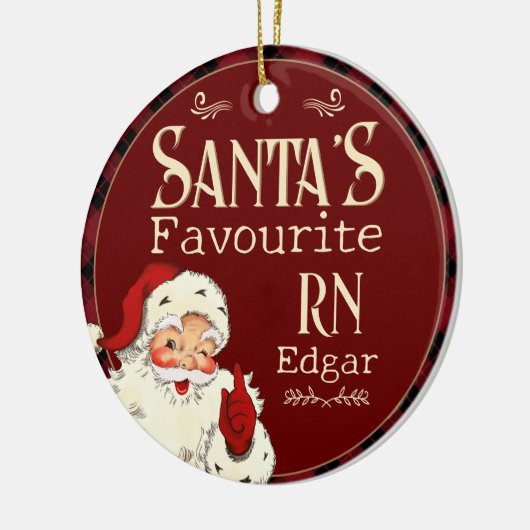 Santas Favoriete RN Keramisch Ornament (Links)