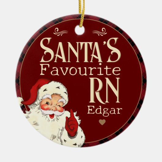 Santas Favoriete RN Keramisch Ornament (Voorkant)