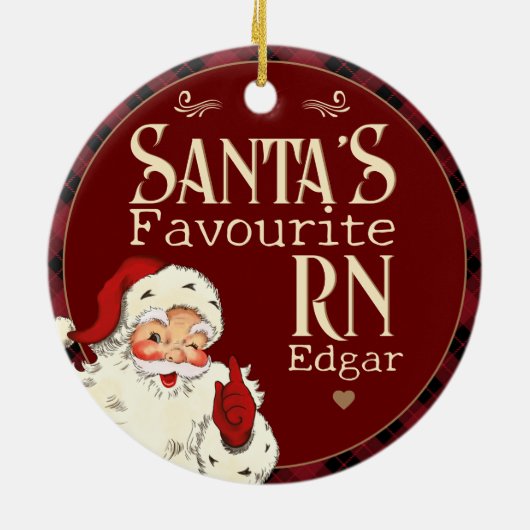 Santas Favoriete RN Keramisch Ornament (Achterkant)