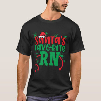 Santa's favoriete RN Schattige Kerst Geregistreerd T-shirt
