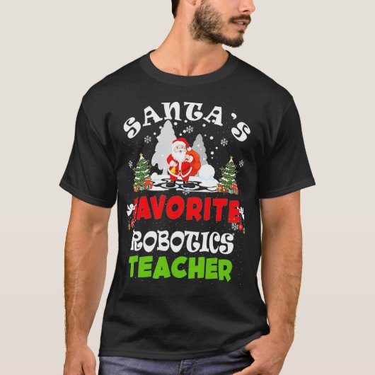 Santas Favoriete roboticeleres kerstviering T-shirt (Voorkant)