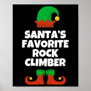 Santas Favoriete Rotsklimmer Hoed Kerst Grappig P Poster