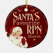 Santa's favoriete RPN voor verpleegkundigen, Keramisch Ornament (Voorkant)