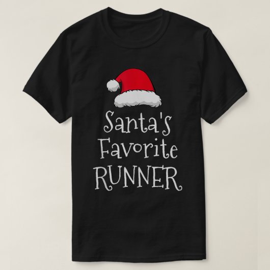 Santas Favoriete Runner Kerstmis Grappig Running G T-shirt (Design voorkant)