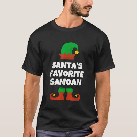 Santas Favoriete Samoaanse Kerst Pet Grappig Samoa T-shirt (Voorkant)