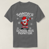 Santas Favoriete School Bus Monitor Kerstmis T-shirt (Design voorkant)
