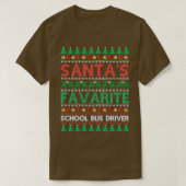 Santas Favoriete schoolbus - Kerstmis Ugly S T-shirt (Design voorkant)