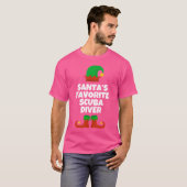 Santas Favoriete Scuba Diver Pet Christmas Funny P T-shirt (Voorkant volledig)
