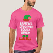 Santas Favoriete Scuba Diver Pet Christmas Funny P T-shirt (Voorkant)