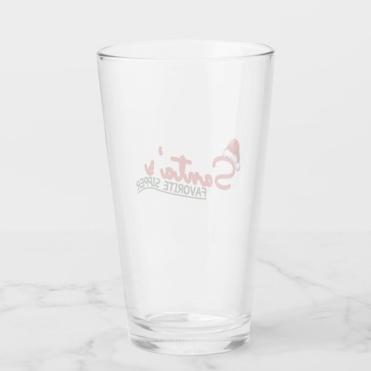 Santa's favoriete Sipper Holiday Design Glas (Achterkant)