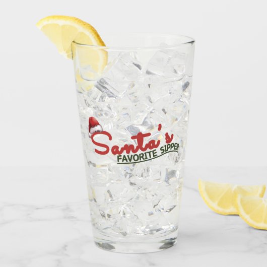 Santa's favoriete Sipper Holiday Design Glas (Voorkant ijs)
