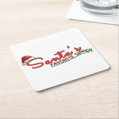 Santa's favoriete Sipper Holiday Design Kartonnen Onderzetters (Schuin)