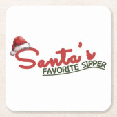 Santa's favoriete Sipper Holiday Design Kartonnen Onderzetters (Voorkant)