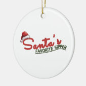 Santa's favoriete Sipper Holiday Design Keramisch Ornament (Links)