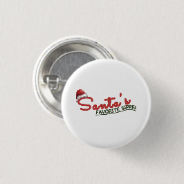 Santa's favoriete Sipper Holiday Design Ronde Button 3,2 Cm