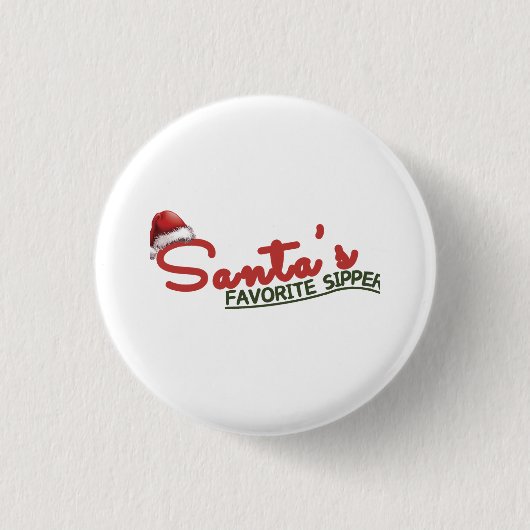 Santa's favoriete Sipper Holiday Design Ronde Button 3,2 Cm (Voorkant)
