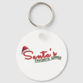 Santa's favoriete Sipper Holiday Design Sleutelhanger (Voorkant)
