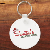 Santa's favoriete Sipper Holiday Design Sleutelhanger (Voorkant)