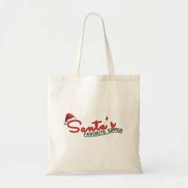 Santa's favoriete Sipper Holiday Design Tote Bag