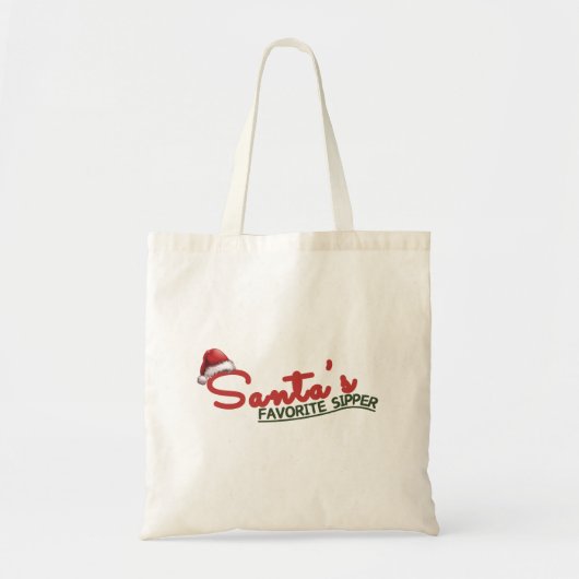 Santa's favoriete Sipper Holiday Design Tote Bag (Voorkant)